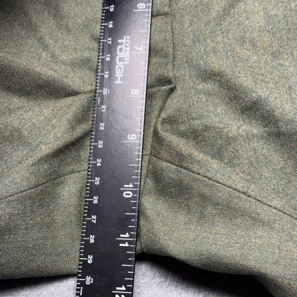 J.Crew Super 110s Wool Wide Leg Cuffed Dress Pants 10 Olive Green Low Fit 70334 - Picture 8 of 10